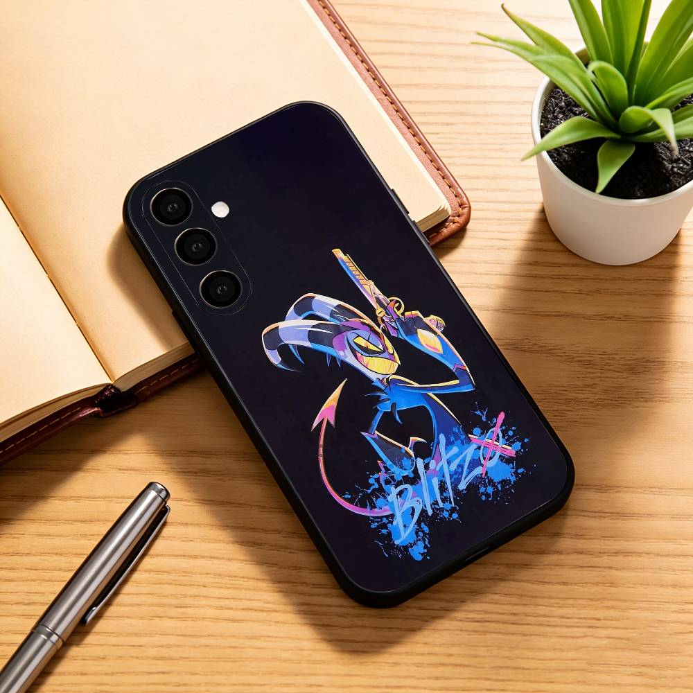 B-Blitzo H-Helluva Boss Phone Case Black Silicone Soft For Samsung Galaxy A73,A72,A71,A70,A53,A52,A51