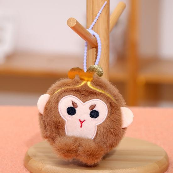 Мягкая игрушка-брелок в виде плюшевой куклы Сунь Укун, милый мультяшный дизайн головы обезьяны, плюшевая игрушка-король обезьян, забавный подарок для мальчиков и девочек