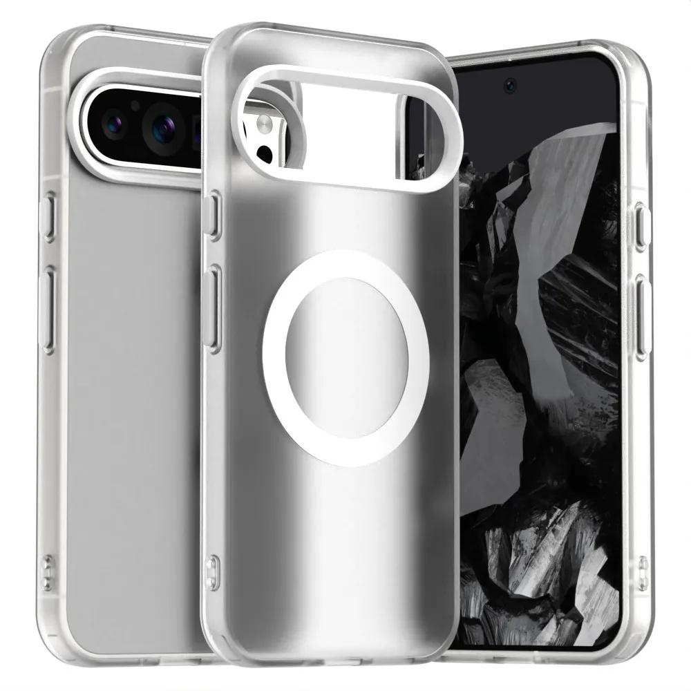 Матовый прозрачный магнитный чехол для беспроводной зарядки для Google Pixel 10 9 8 Pro XL 9A 8A Для Ударопрочный чехол-броня конфетного цвета