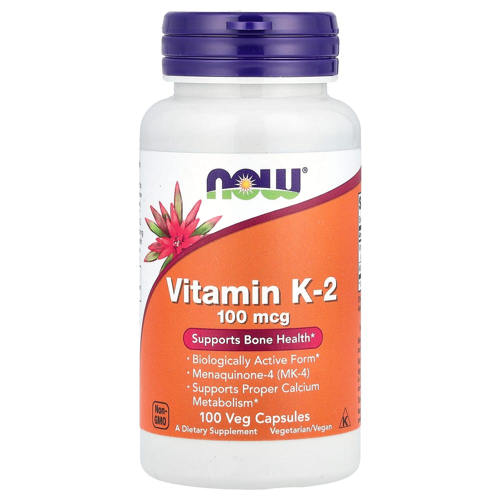 NOW Foods Vitamin K-2, 100 mcg, 100 Vegetable Capsules