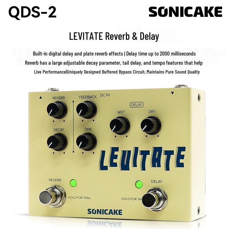 Педаль эффектов для электрогитары Sonicake QDS: Акустический предусилитель, Басовый дилей, Реверберация, Десятиполосный эквалайзер