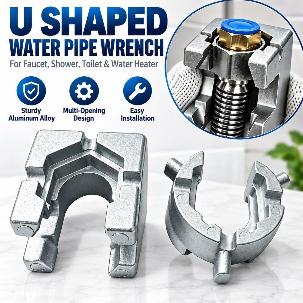U Shaped Plumbing Spanner Aluminum Alloy Inlet Hose Wrench Water Heater Maintenance