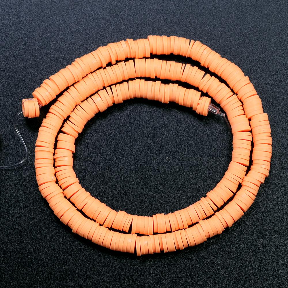 1 String 6mm Multicolor Polymer Clay Beads Flat Round Handmade Loose Spaced Beads For Jewelry Making DIY Bracelet Earrings Craft
