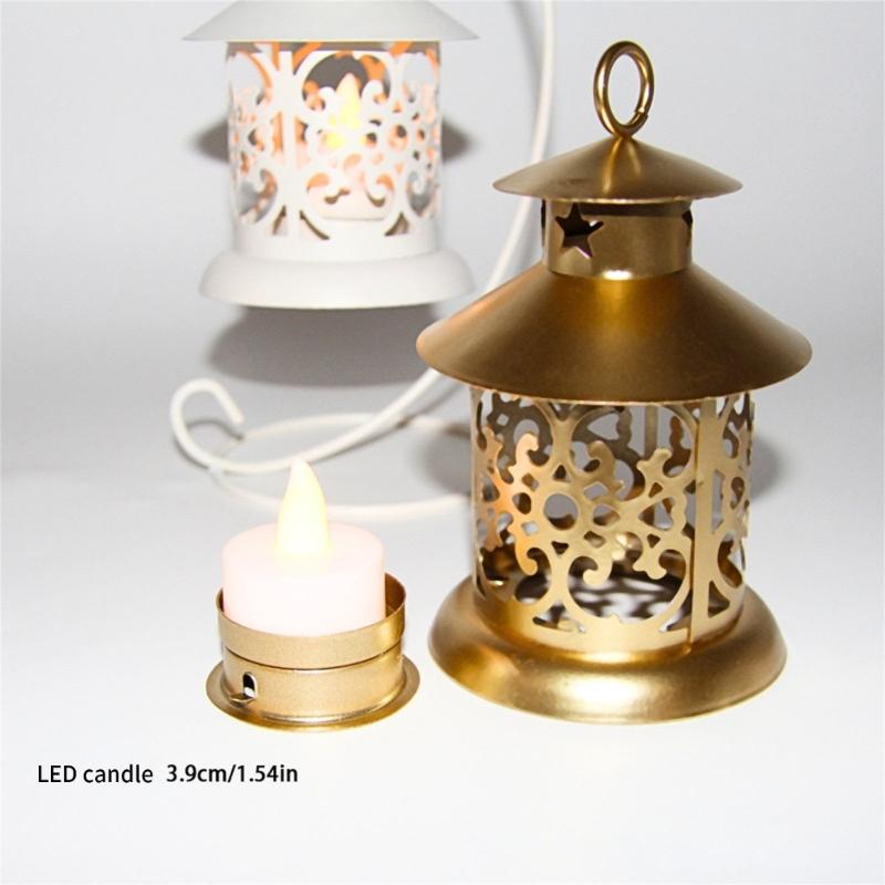 Moroccans Wrought Iron Hanging Candle Lanterns Tealight Holders With Intricate Cutout Pattern For Romantics Home Decors