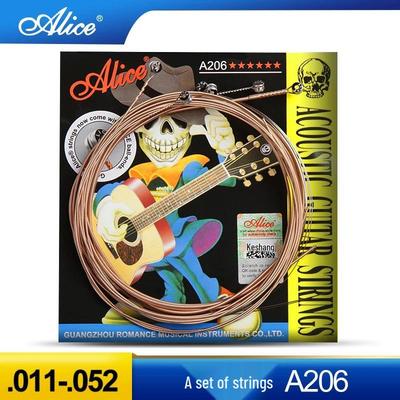 Струны для акустической гитары Alice A206SL Folk, полный комплект 123456 (011-052) для начинающих