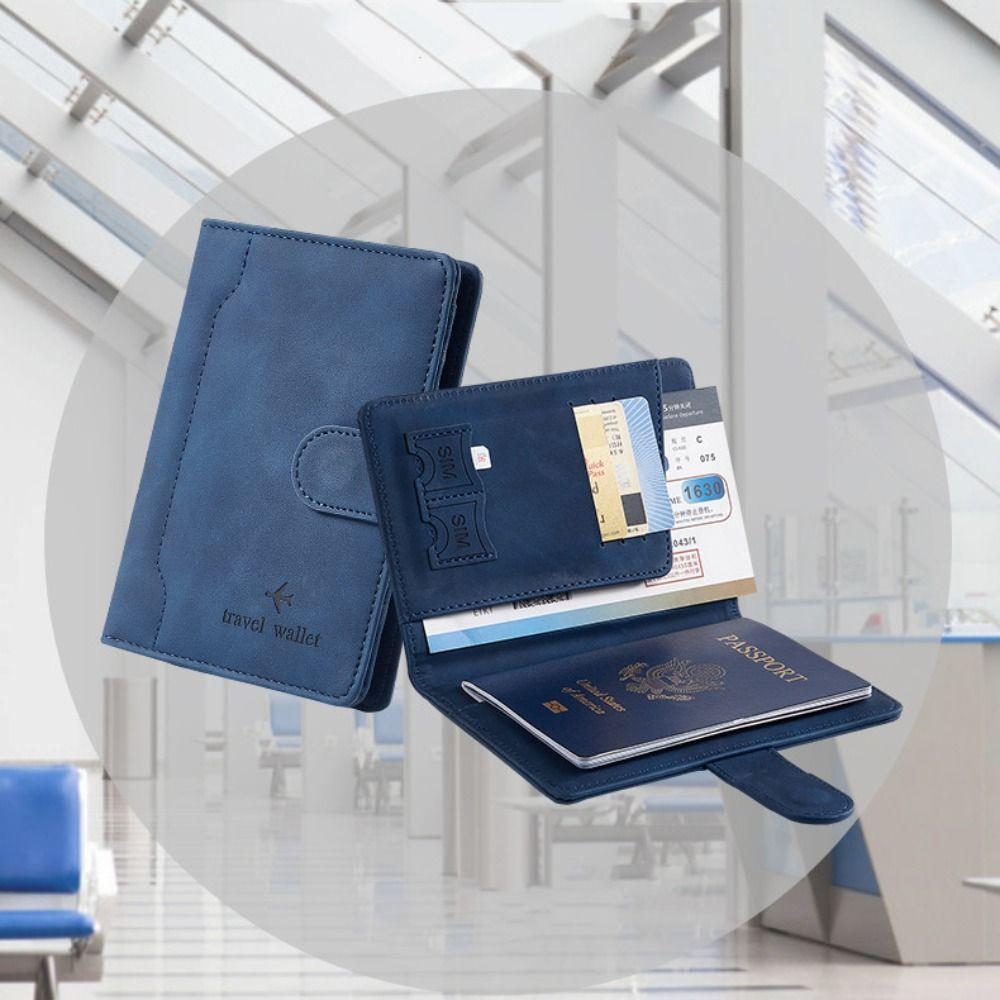 Multifunction Passport Cover with SIM Card Slots Flight Ticket Clip Leather Passport Holder  Travel