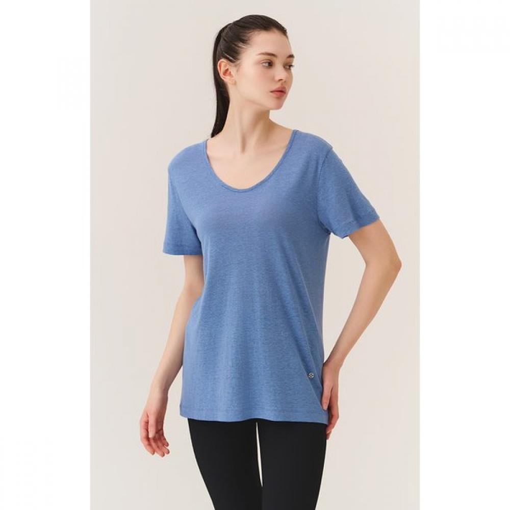 Huit V Neck Linen Short sleeVe Tee Htwts5k81t