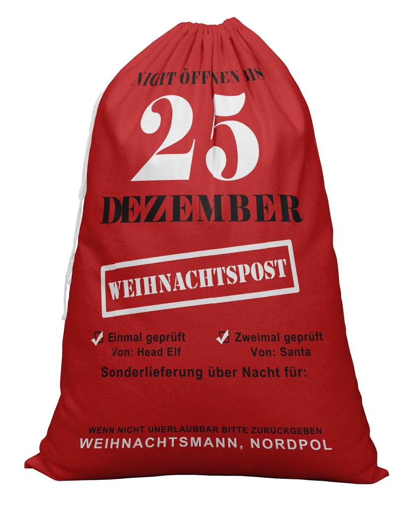 Printtoo 2 шт. Большие мешки Санты с завязками на шнурке, холщовые рождественские подарочные пакеты для детей, Рождество 27x20 дюймов