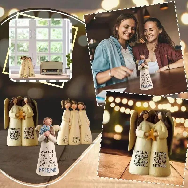 Главная Мода Декор Креативные подарки Новая фигурка Празднование Дружбы Комната Статуэтка Ангела из смолы Сестра Подарок на День Святого Валентина