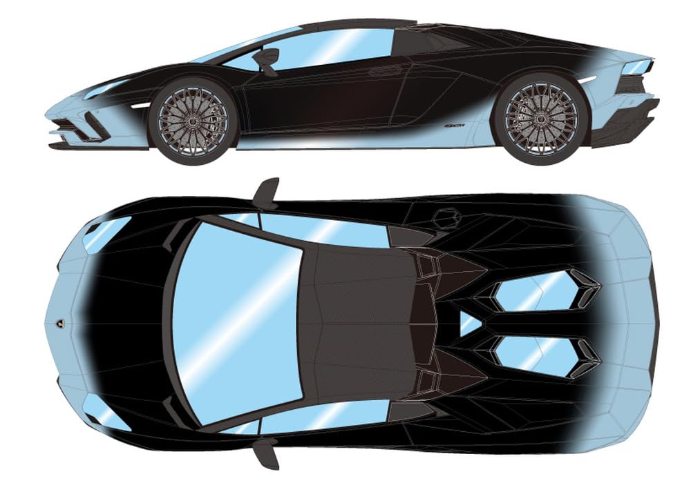 EIDOLON Scale Lamborghini Aventador S Roadster 50th Anniversary Japan 2018 Azure Gradient Finished Model EM767E 1/43 Tethys/Black