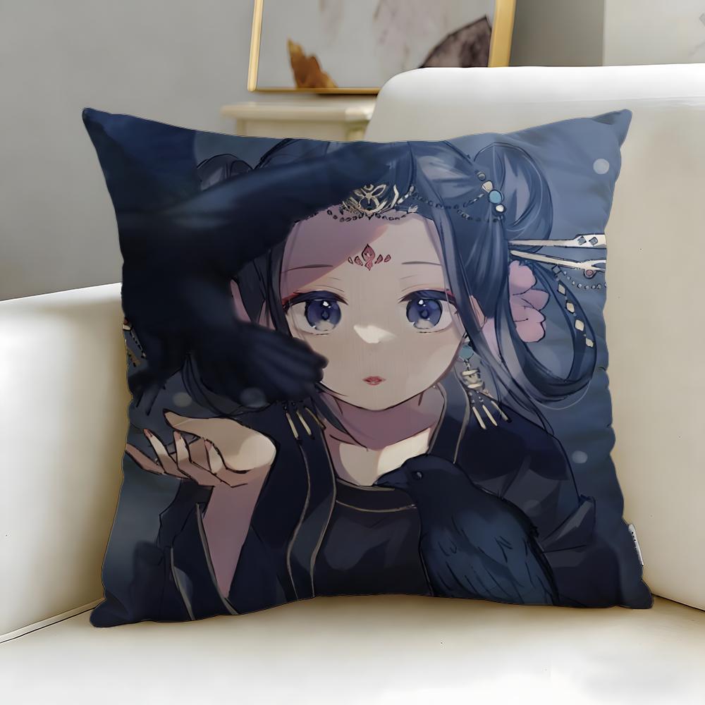 anime Raven of the Inner Palace Cushion Cover Soft & Easy-Wash Pillow Case – Versatile for Couch, Bed, Travel and Office