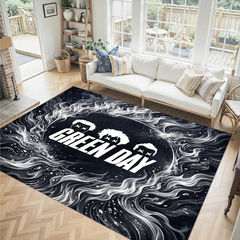 Green Day Design Crystal Velvet Carpet Cozy Non?Slip Printed Rug For Bedroom Living Room Entrance