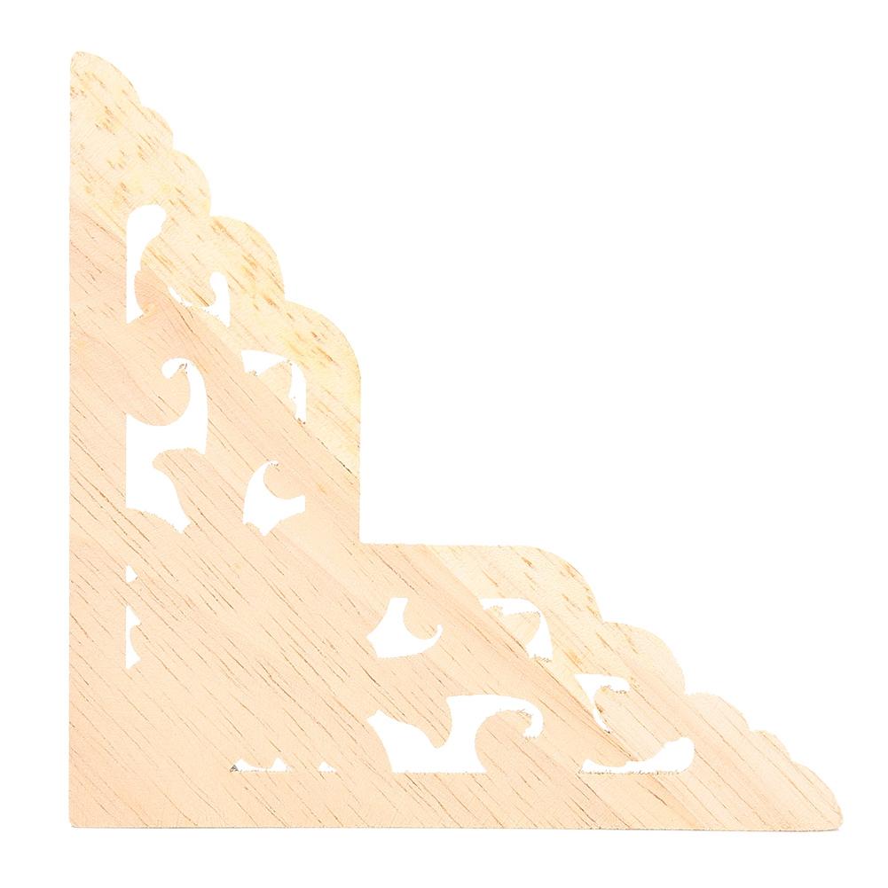 4PCS Wood Carved Onlay Applique Woodcarving Corner Decal Home Furniture Decoration