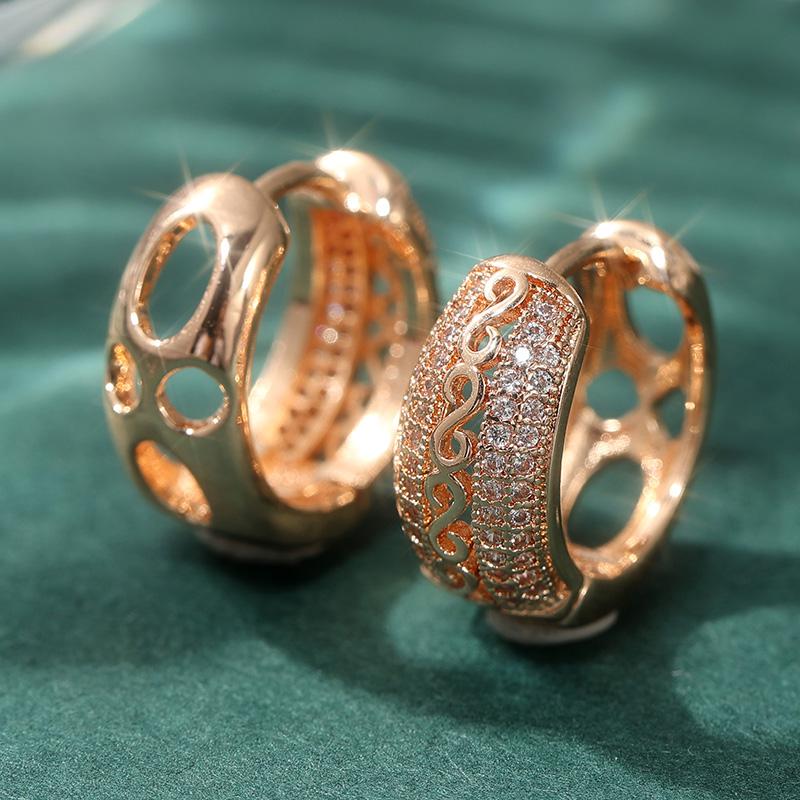 Романтичные ажурные серьги-кольца из синтетического циркония ручной работы для женщин и мужчин, изысканные свадебные ювелирные аксессуары