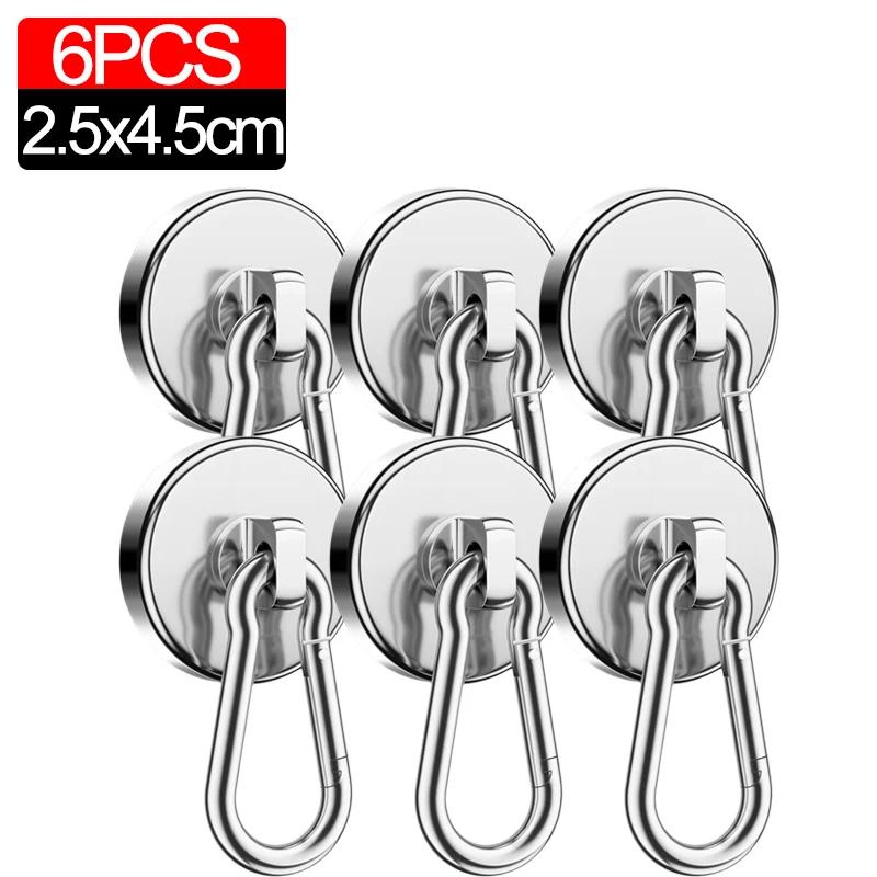 10/1 шт. прочные магнитные крючки, сверхпрочные неодимовые магнитные крючки с поворотным карабином, подвесные вешалки для кухни и ванной комнаты