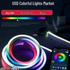 Self-Adhesive LED Strip Lights for Gaming Desk - 5 Color-Changing Ambient Lights