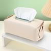 Square Tissue Box Holder Solid Color Large Capacity Foldable Design Easy Assembly Countertop Tissue Case Cover