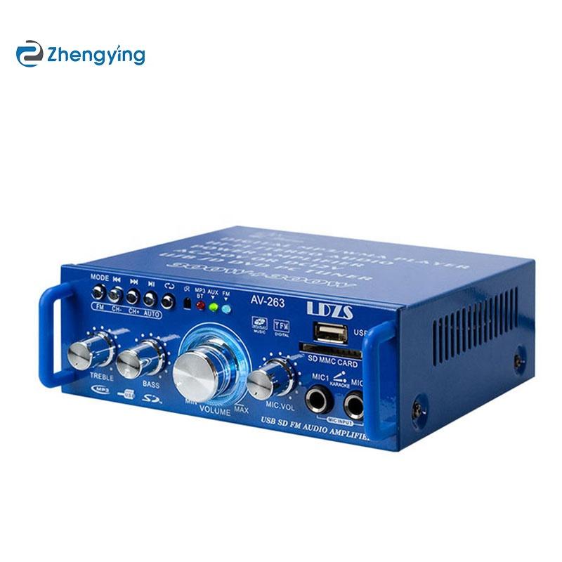 110-220V Home Digital Audio Power Amplifier with Bass Hifi FM Auto Music Features Car Subwoofer Speakers AV-263BT Metal Material