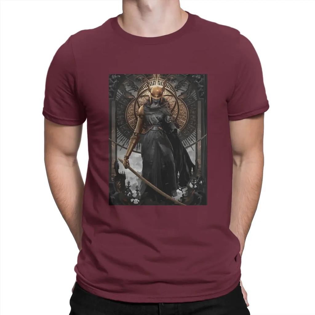 Мужские футболки Malenia god DARK SOULS Хлопковые топы Модные футболки с коротким рукавом и круглым вырезом Печатные футболки