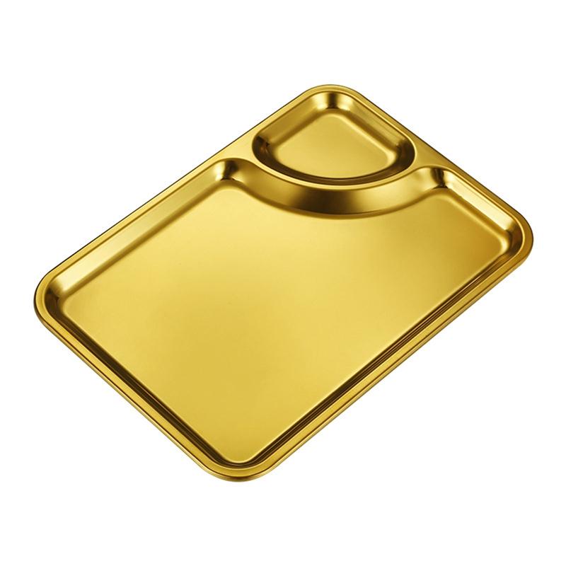 Фруктовые пельмени закуска уксус блюдо еда столовая посуда контейнер корейский золотой столовый прибор прямоугольный поднос из нержавеющей стали для макания соуса