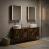Bathroom Cabinet Set 5 pcs Smoked Oak Wood Based Material