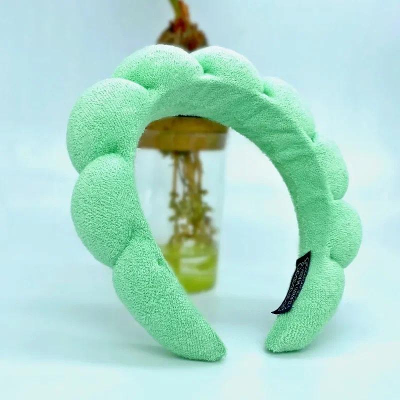 Корейская мягкая повязка на голову с облаком и губкой, пышные повязки для волос в стиле ретро, ​​женские повязки для волос с фиксированной челкой, обручи для волос для красоты, макияжа, головные уборы