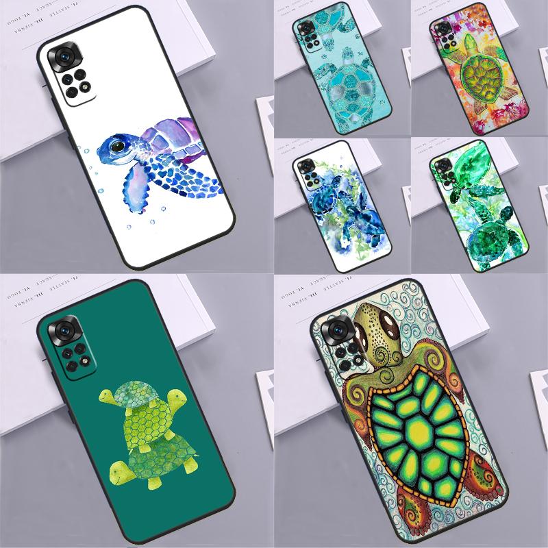 Cute Sea Turtle Case For Xiaomi Redmi Note 14 13 Pro 9 10 11 12 Pro 10S 11S 12S Redmi 14C 13C 10C 12C Coque