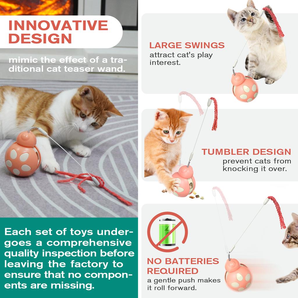 Cat Interactive Toy Tumble Pet Treat Feeder Leaking Dispenser Ball Fun Pet Toy Plastic Pet Fun Tumbler Feeder for Small Dogs