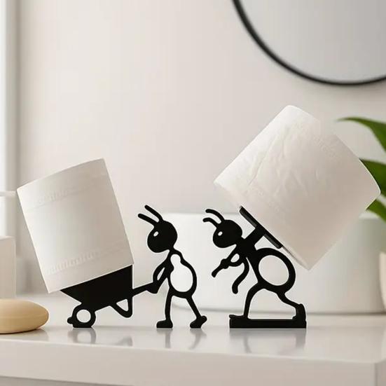 2 шт./набор Держатель для туалетной бумаги в виде муравья, 3D-печать, отдельно стоящая тачка, держатель для туалетной бумаги в виде муравья, диспенсер для рулона бумажных полотенец, полка для хранения