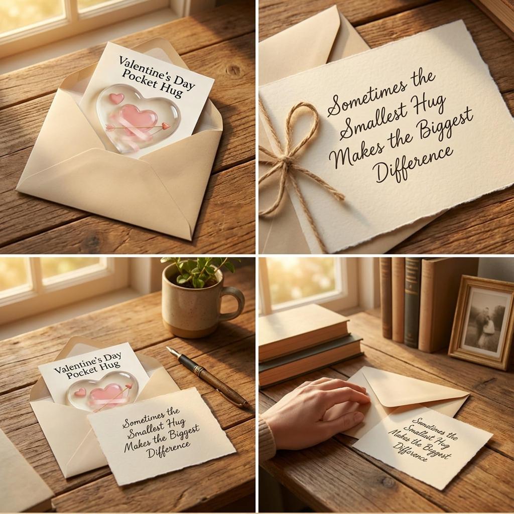 Valentine’s Day Pocket Hug — A Small Reminder Of Love, Valentine Little Pocket Heart Hug Cards, Inspirational Relationship Gift,