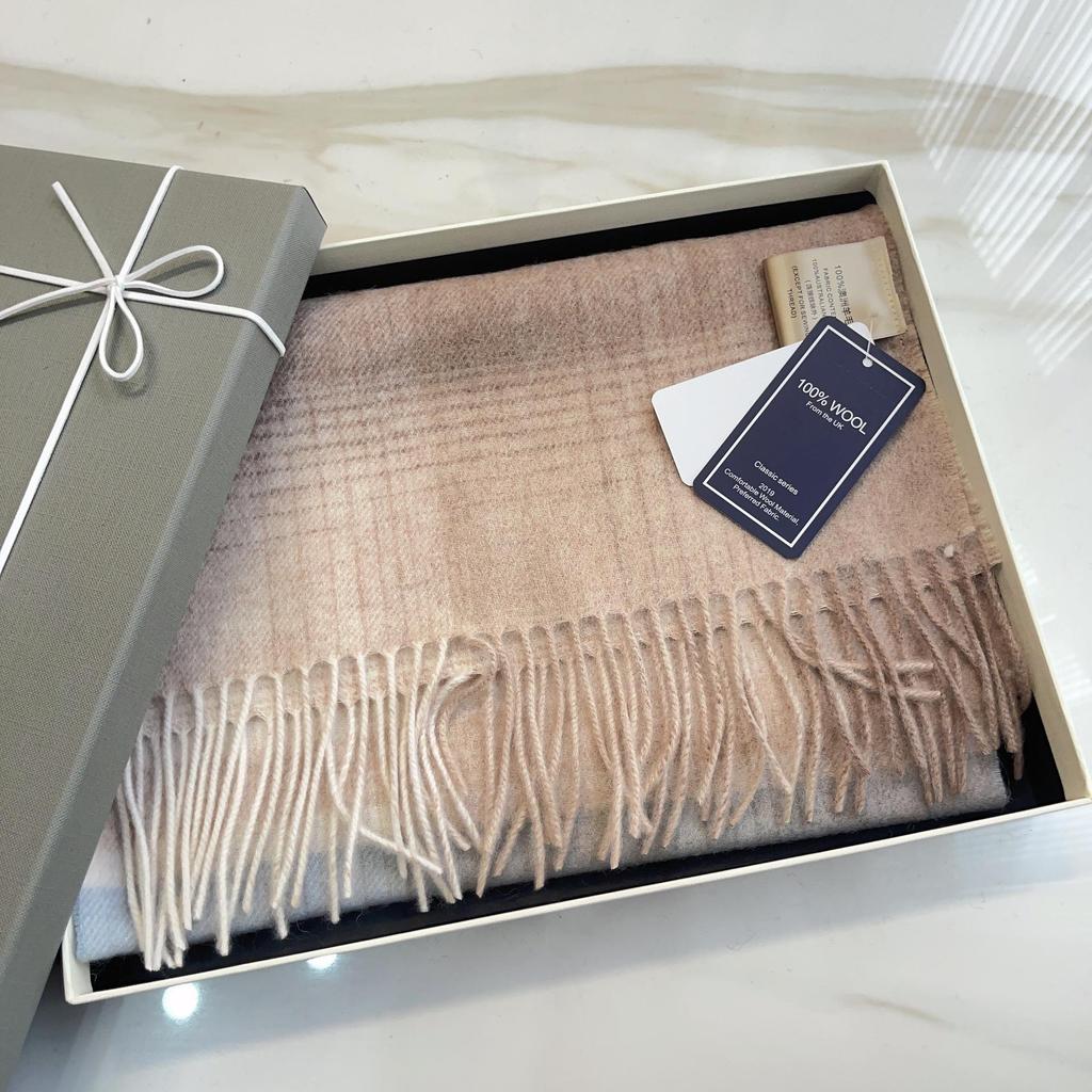 100% Wool Plaid Scarf for Women and Men - Warm, Stylish Gift for Winter