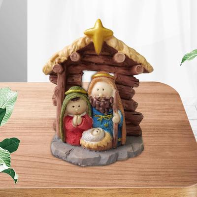 Фигурка Святого Семейства Католическая Иосиф Иисус Мария Мать Скульптура Сцена Рождества Смола для Стола Дом Гостиная Внутреннее Украшение