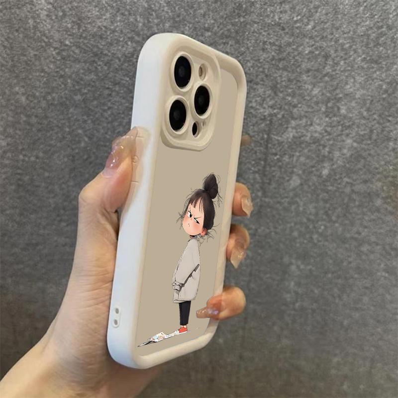 Милый Минималистичный Чехол для Телефона с Принтом Злой Девочки Для Samsung Galaxy S25 S24 S23 S22 Ultra Plus FE A26 A36 A33 A25 A16 A34 Мягкий Чехол