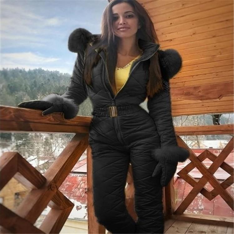 Боди с длинным рукавом Женский лыжный костюм для занятий спортом на открытом воздухе Лыжный костюм на молнии Милый наряд Короткий
