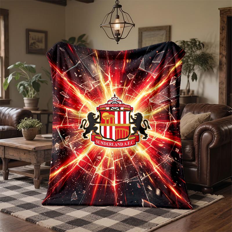 Sunderland Football Print Flannel Blanket Soft Warm Sofa Bed Throw Blanket For Home Office Bedroom