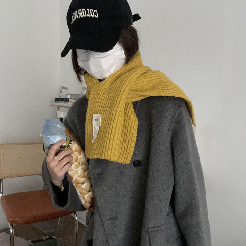 Scarf Designer Niche Macaron Candy Solid Color Cross Wool Fashion Ins Knitted Scarf