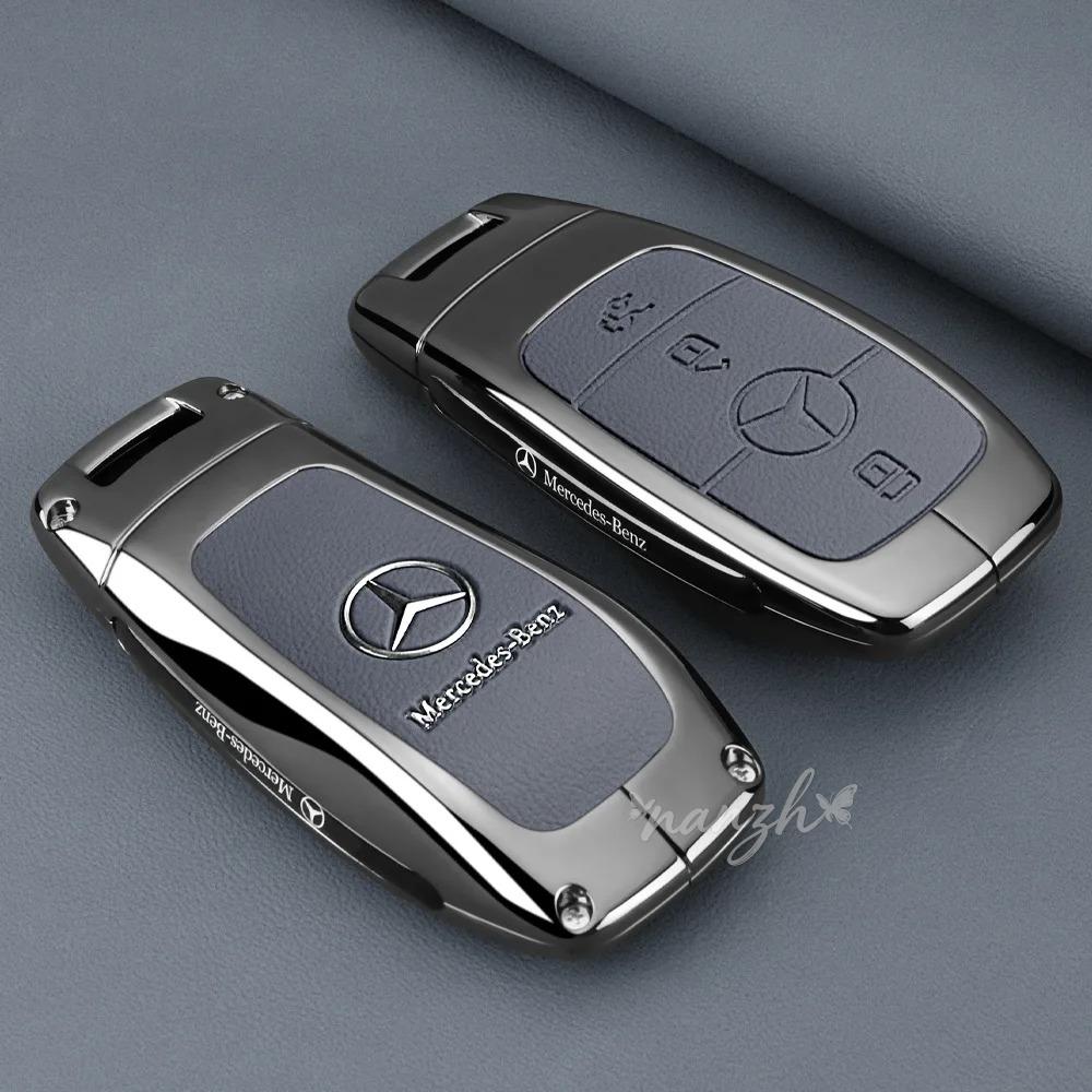 CRZ1 Keychain Leather Fashion Car Key Case Cover Shell For Mercedes Benz A C E S G GLS CLA Class W213 W203 W211 W205 W177X167 W204