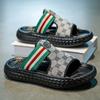 One-word Slippers Men's Summer Wear Non-slip Thick Soles Increase the Feeling of Stepping On Shit Seaside Beach Sandals Sports Sandals Large Size