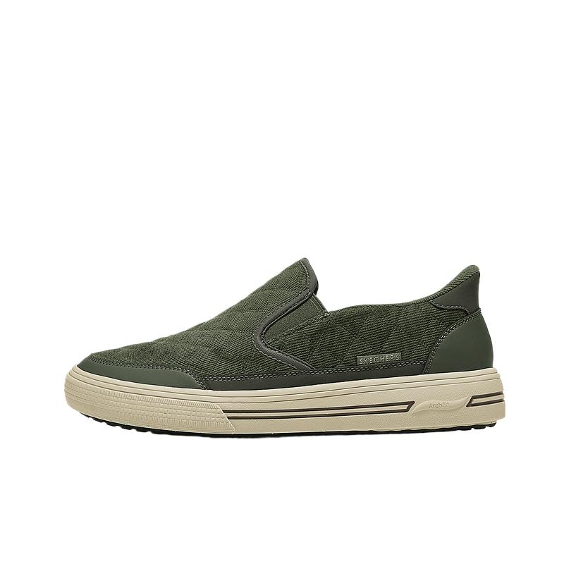 Skechers Уличные удобные слипоны с круглым носком, возвращающие энергию, низкие кроссовки для ходьбы, мужские кроссовки 183541-OLV