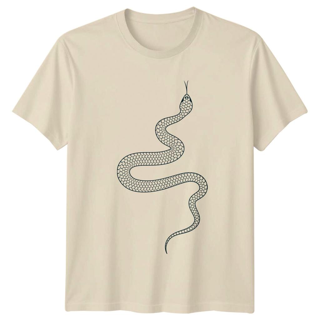 Stylized Serpent Minimalist Tattoo Design TShirt Occult Reptile Wildlife