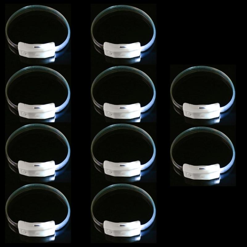 10 шт. Светящиеся браслеты LED Разноцветные Светящиеся Пластиковые Браслеты Аксессуары для Дня Рождения и Концертов