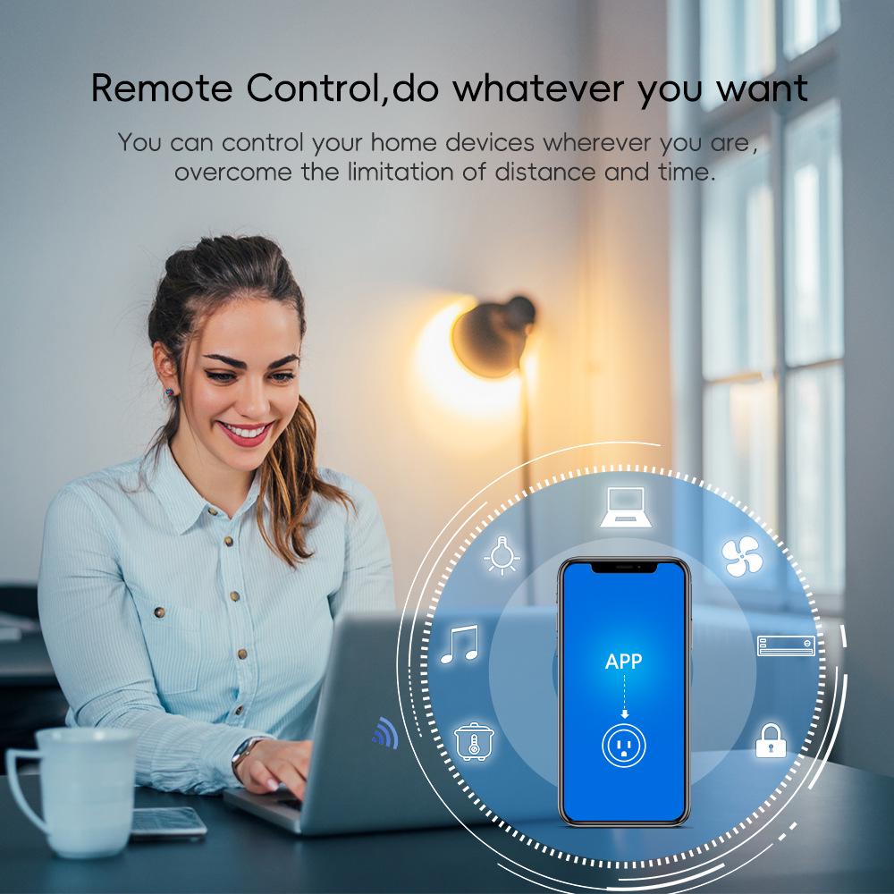 Умная WiFi и Bluetooth розетка с голосовым управлением Alexa и таймером в приложении (15А, Стандарт США)