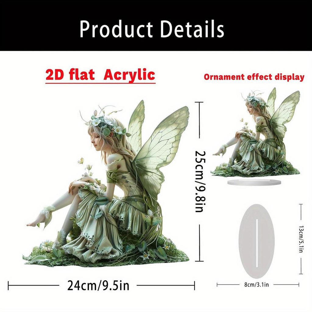 Акриловая статуэтка-знак в форме феи с подставкой, подарочная декоративная фигурка, скульптура для гостиной