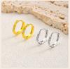 Mobius Twisted Huggie Hoop Earrings for Women, Geometric Micro Pave CZ Stone, 18K Gold Plated Waterproof  Ear Jewelry