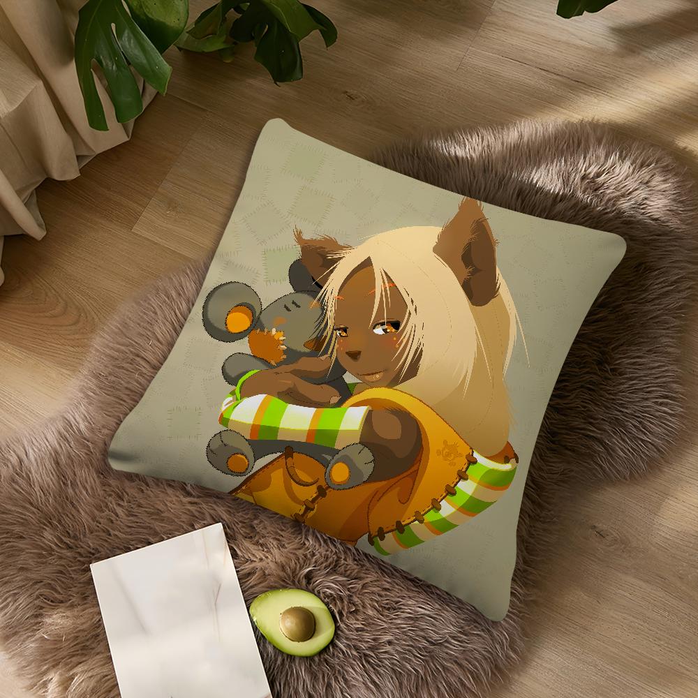 Game D-DOFUS Furry Panda Cute cushion For Bedroom Car Coffee Shop Room Soft and Living Room Sofa Decorative Pillow Cover Case