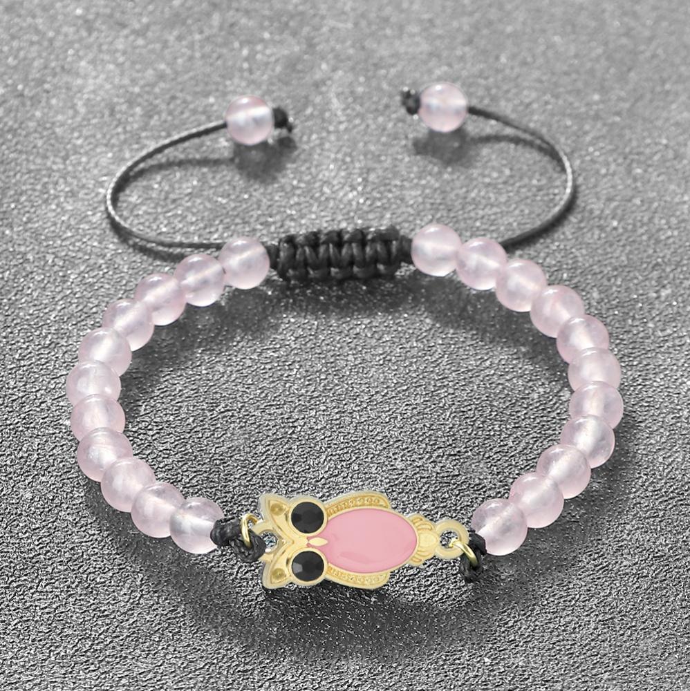 6 мм Кулон Сова Черный Матовый Браслет Для Мужчин Регулируемый Животное Шарм Браслет Бохо Готическая Бижутерия Идея Подарка Унисекс Изящный Аксессуар