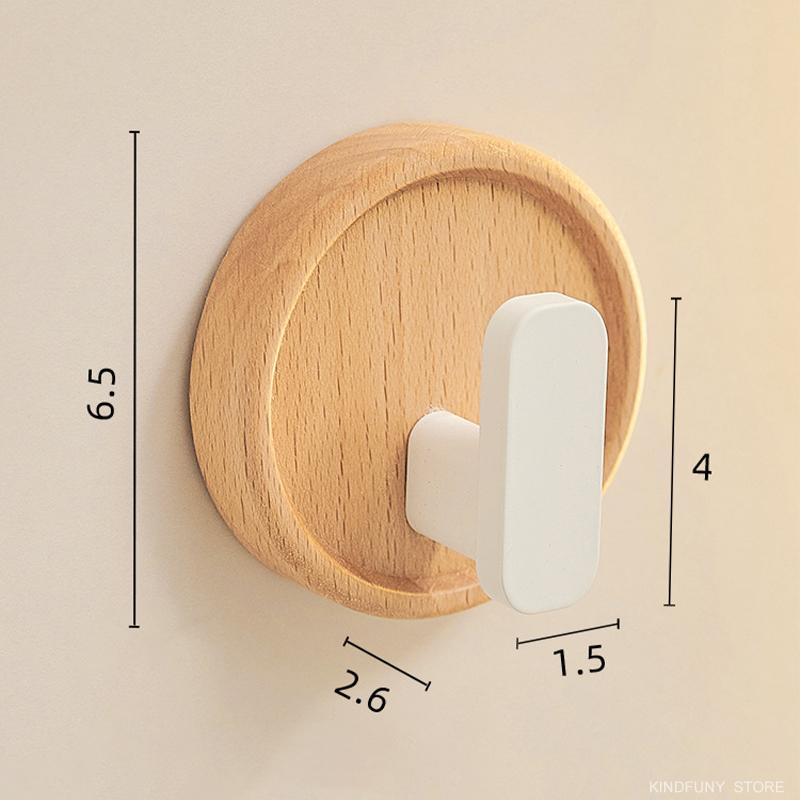 Новые деревянные декоративные крючки, круглые настенные крючки для хранения одежды, ключей, полотенец, крючки для ванной комнаты, кухонные принадлежности, организация