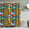 Comic Book Style Shower Curtain Superhero Theme Home Decor Bath Rug Tpu Waterproof Bathroom Liner For Kids Bathrooms