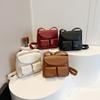 Vintage Patent Leather Red High Quality Crossbody Bag Fashion Oil Wax Leather Simple Briefcase Popular Shoulder Bag Square Bag