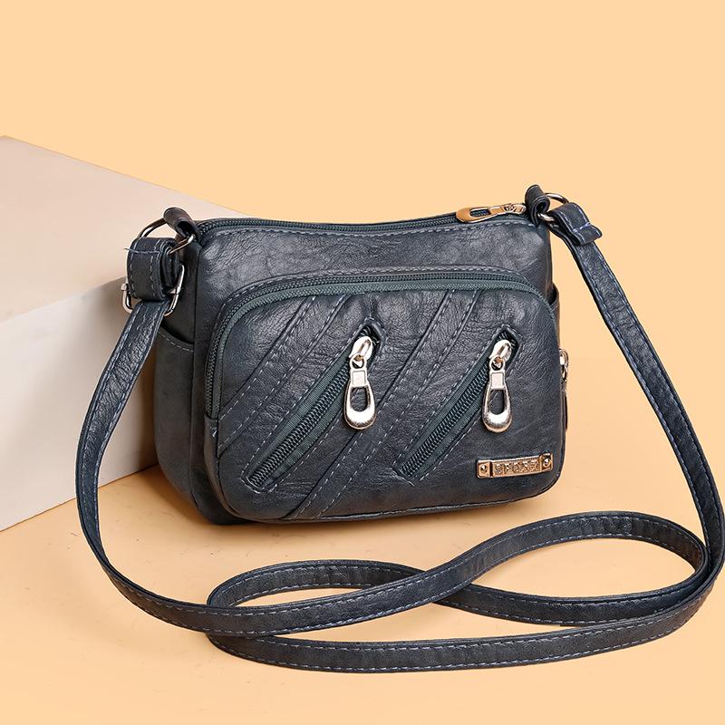 Маленькая квадратная сумка, многослойная женская сумка, ретро, большая вместимость, темперамент, простая сумка через плечо, повседневная сумка через плечо